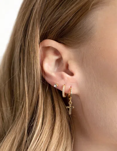 Lovisa Gold Chain Cross Earrings 8-pack