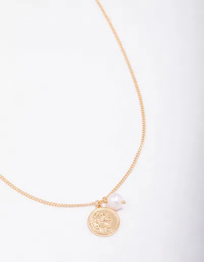 Lovisa Gold Chunky Coin & Pearl Necklace