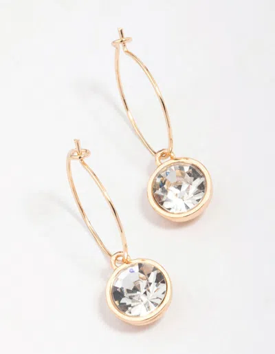 Lovisa Gold Circle Encased Diamante Hoop Earrings