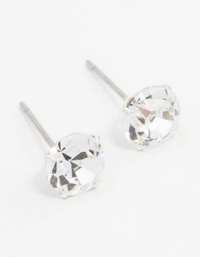 Lovisa Gold Circular Bohemia Czech Crystal Stud Earrings 7 Mm In Neutral