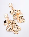 Lovisa Gold Coated Petal Drop Earrings In Gold