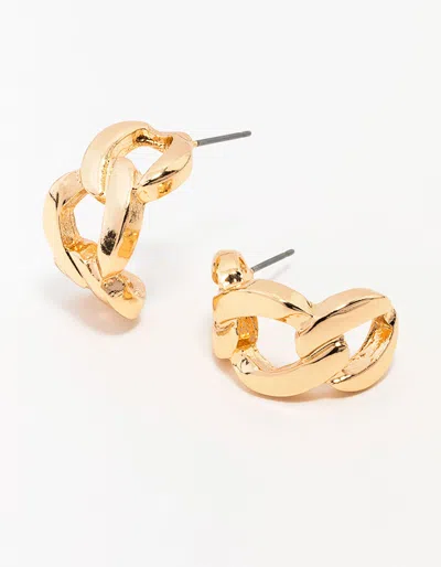 Lovisa Gold Cuban Link Hoop Earrings