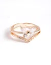 Lovisa Gold Cubic Zirconia Butterfly Double Band Ring In Gold