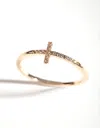 Lovisa Gold Cubic Zirconia Cross Ring In Multi