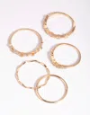 Lovisa Gold Cubic Zirconia Delicate Ring Stack Pack In Multi