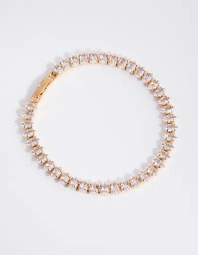 Lovisa Gold Cubic Zirconia Navette Tennis Bracelet
