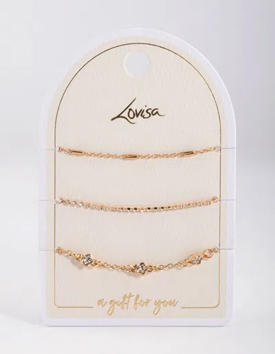 Lovisa Gold Cupchain & Flower Bracelet Pack