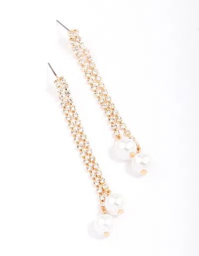 Lovisa Gold Cupchain Pearl Drop Earrings