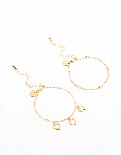 Lovisa Gold Cut Out Heart Bracelets 2-pack