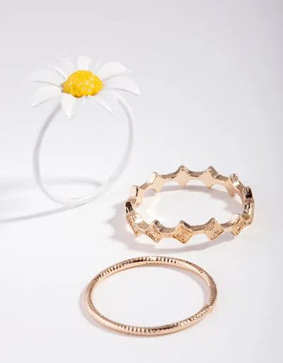 Lovisa Gold Daisy Pack Ring In Silver