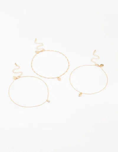 Lovisa Gold Diamante & Heart Locket Choker 3-pack