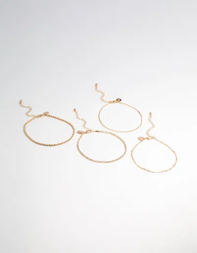 Lovisa Gold Diamante Anklet 4-pack