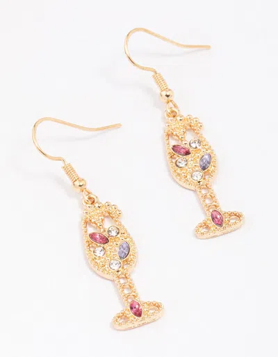 Lovisa Gold Diamante Champagne Drop Earrings