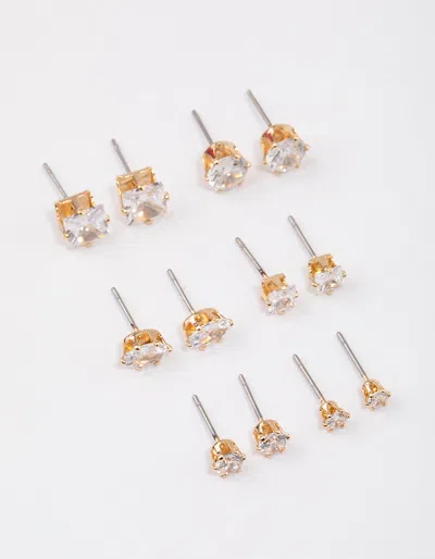 Lovisa Gold Diamante Earring Set 6-pack