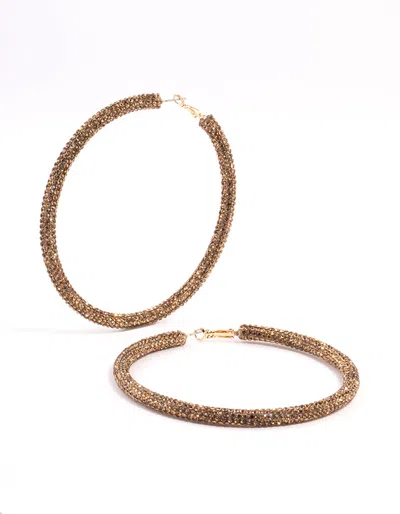 Lovisa Gold Diamante Hoop Earrings