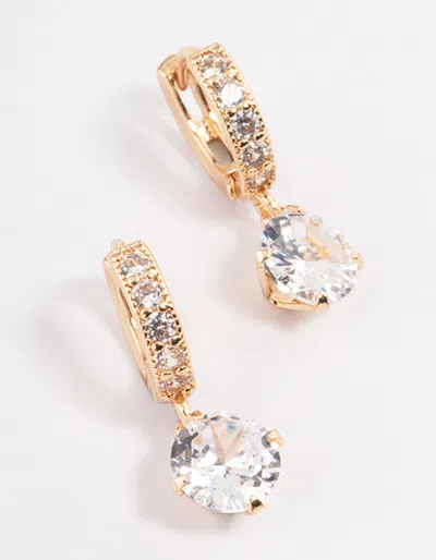 Lovisa Gold Diamante Huggie Teardrop Earrings