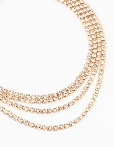 Lovisa Gold Diamante Multi Row Necklace
