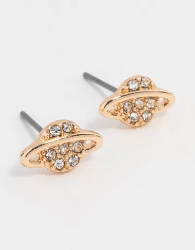 Lovisa Gold Diamante Planet Stud Earrings