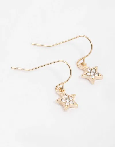 Lovisa Gold Diamante Star Drop Earrings In Transparent