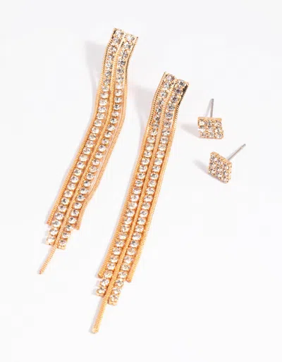 Lovisa Gold Diamante Stud Earring Set