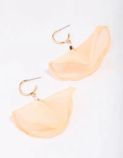 Lovisa Gold Fabric Flower Huggie Drop Earrings