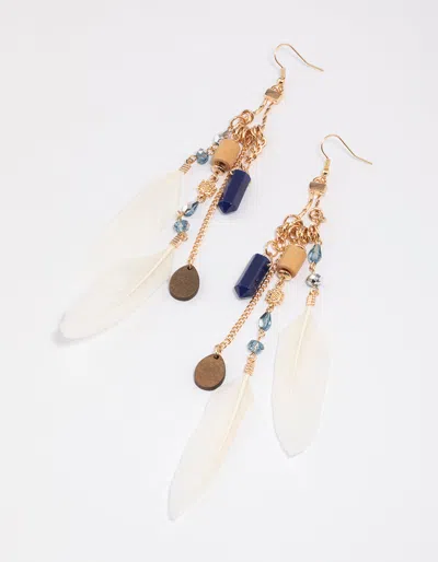 Lovisa Gold Feather Chain Drop Earrings