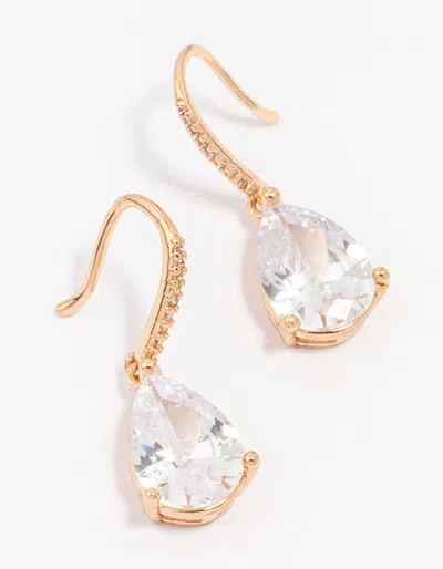 Lovisa Gold Fine Pear Drop Earrings In Transparent