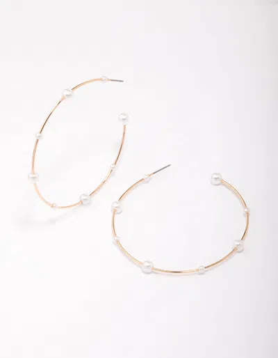 Lovisa Gold Fine Pearl Hoop Earrings