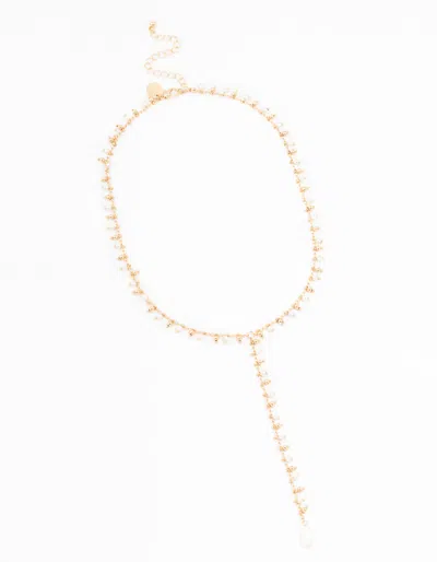 Lovisa Gold Fine Pearl Y-necklace In Multi