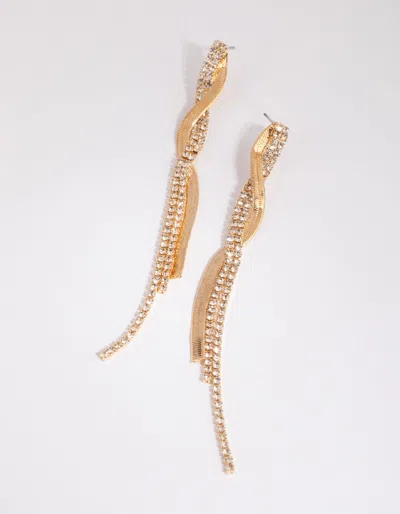 Lovisa Gold Flat Snake And Cup Chain Drop Earrings