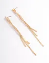 Lovisa Gold Flat Snake Cupchain Drop Earrings In Gold