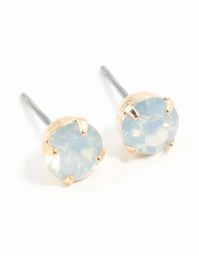 Lovisa Gold Four Claw Opalised Stud Earrings In Orange