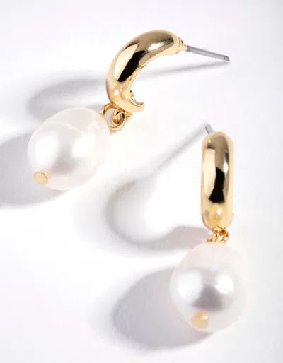 Lovisa Gold Freshwater Pearl Huggie Hoop Earrings