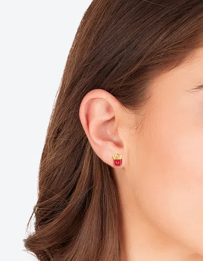 Lovisa Gold Fries Stud Earrings In Red