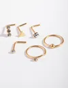 Lovisa Gold Geometric Diamante 6-pack Nose In Gold