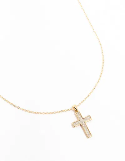 Lovisa Gold Glitter Cross Necklace In Silver
