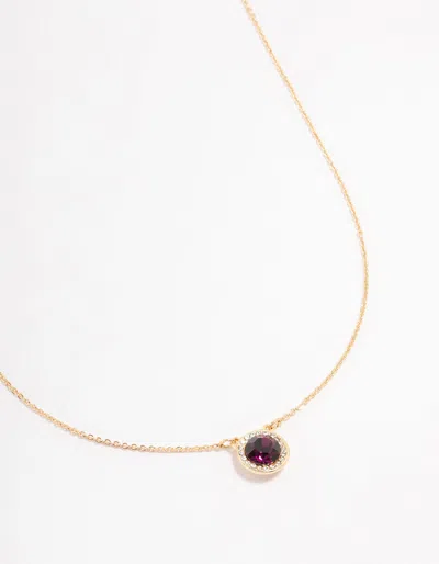 Lovisa Gold Halo Czech Crystal Necklace In Purple
