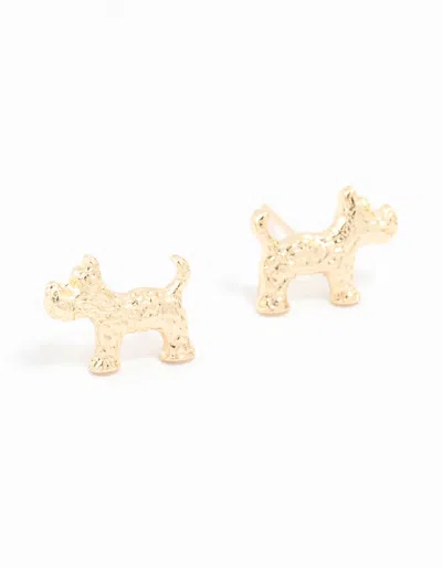 Lovisa Gold Hammered Dog Stud Earrings