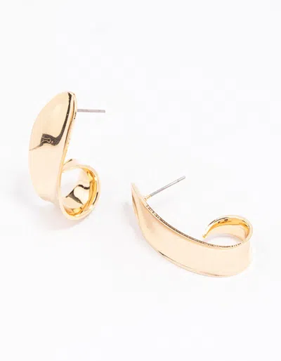 Lovisa Gold Hammered Wide Hoop Earrings