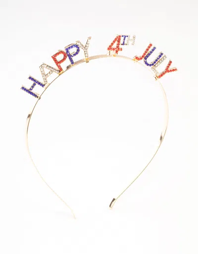 Lovisa Gold Happy Fourth Of July Headband In Blue