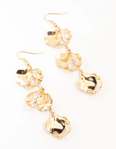 Lovisa Gold Holographic Petal Bar Drop Earrings