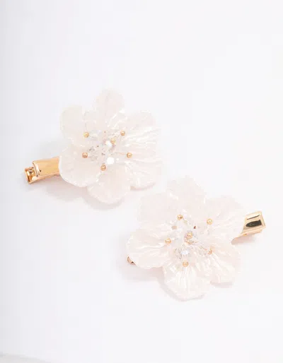 Lovisa Gold Iridescent Detailed Flower Hair Clip Pack