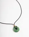 Lovisa Gold Jade Donut Cord Necklace In Gold