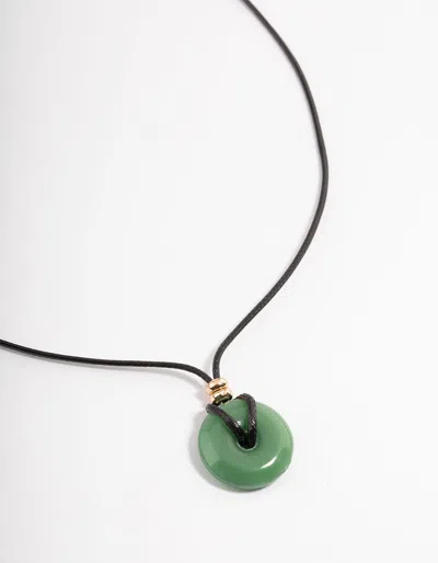 Lovisa Gold Jade Donut Cord Necklace