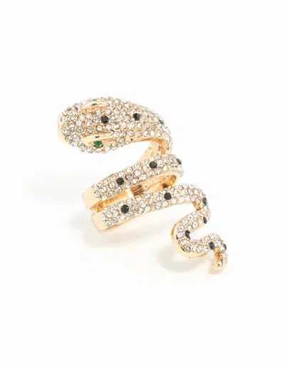 Lovisa Gold Large Snake Diamante Ring