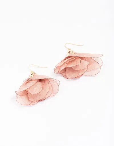 Lovisa Gold Layered Fabric Flower Drop Earrings