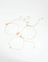 Lovisa Gold Leaf Anklet And Toe Ring 6-pack In Gold
