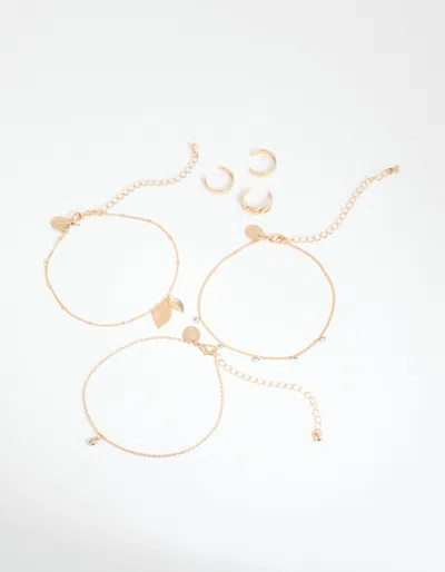 Lovisa Gold Leaf Anklet And Toe Ring 6-pack