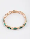 Lovisa Gold Marquise & Diamante Rubber Stretch Bracelet In Gold