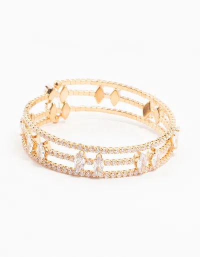 Lovisa Gold Marquise Cubic Zirconia Wrapped Bangle Bracelet